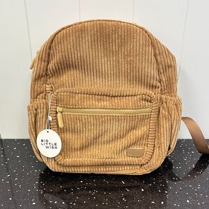 Kids Tan Corduroy Backpack